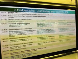 Programmübersicht beim Süddeutschen Qualitätstag der DGQ