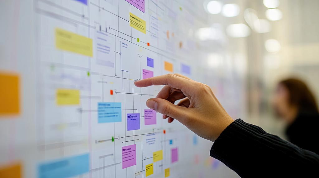 Organisation von Arbeitsabläufen mit visuellen Tools und Planungskarten